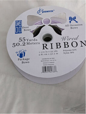 14 Yard Ribbon Berwick Wired Ribbon 1.5 Inches Light and dark Purple stripes